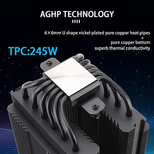 Thermalright Peerless Assassin 120 Black CPU Air Cooler, 6 Heat Pipes,TL-C12B PWM Fan, Aluminium Heatsink Cover, AGHP Technology, for AMD AM4/AM5/Intel LGA 1700/115X/1851/1200/2066/2011 PA120 Black