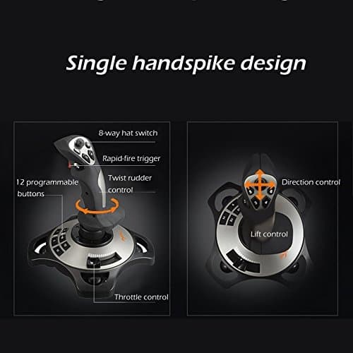 PC Joystick, USB Gaming Flight Simulator Game Controller with Vibration Function and Throttle Control, PXN 2113 Wired Gamepad Flight Sim Stick for Windows PC/Computer