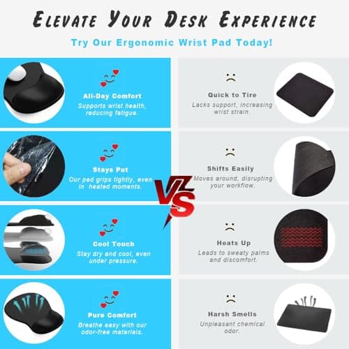 ErgoComfort Gel Wrist Rest Mouse Pad-Ergonomic Office Mousepad with Wrist Support-Non-Slip, Design Desk Accessories Mat for Home&Game Decor (06Mocha Sand)