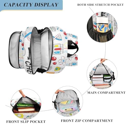 Backpack Chemistry Science School Shoulder Bag Lightweight Laptop Backpack Student Travel Daypack