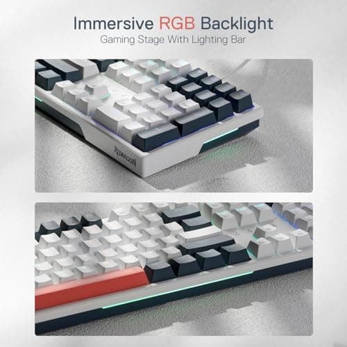 Redragon K668 RGB Gaming Keyboard, 108 Keys Wired Mechanical Keyboard w/Extra 4 Hotkeys, Sound Absorbing Foams, Upgraded Hot-swappable Socket, Mixed Color Keycaps x 2 Sets, Red Switch