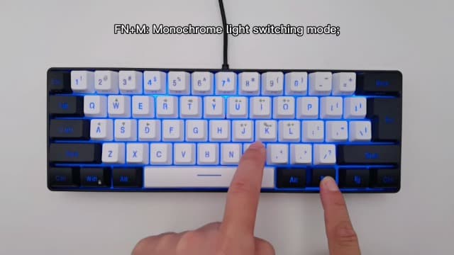 Snpurdiri 60% Wired Gaming Keyboard, 61 Keys RGB Backlit Ultra-Compact Small Gaming Keyboard, for PC/Mac Gamer, Typist, Travel, Easy to Carry on Business Trip(Black-White)