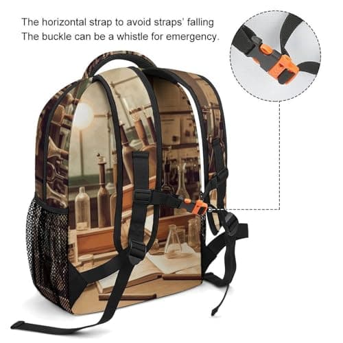 Vintage Chemistry Lab Backpack for Men Women Daypack Carry On Backpack for Travel Business Work Laptop Bag