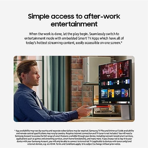 Samsung 27" ViewFinity S9 Series 5K Computer Monitor, Thunderbolt 4, DisplayPort, Matte Display, 4K Slimfit-Camera, Slim Metal Design, AirPlay, Smart-TV Apps, Gaming Hub, LS27C900PANXZA