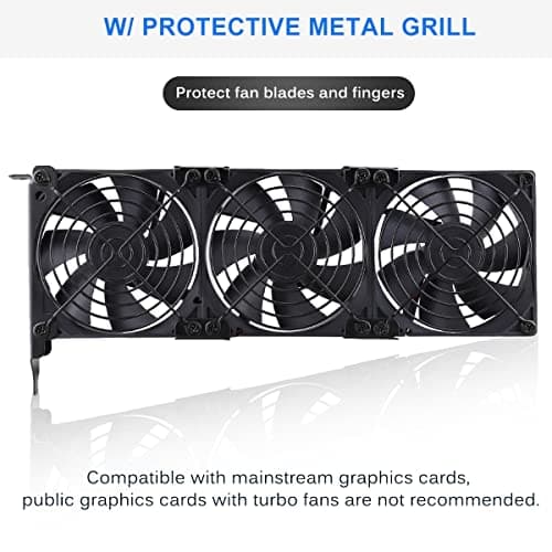 GDSTIME Graphic Card Fans, PCI Slot 3 x 90mm 92mm Fans, Graphics Card Cooler, Video Card VGA Cooler