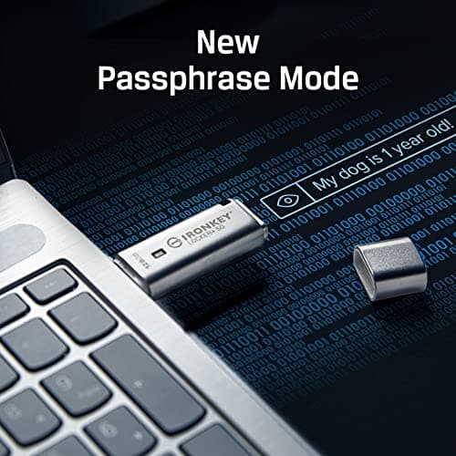 Kingston Ironkey Locker+ 50 32GB Encrypted USB Flash Drive | USB 3.2 Gen 1 | XTS-AES Protection | Multi-Password Security Options | Automatic Cloud Backup | Metal Casing | IKLP50/32GB,Silver