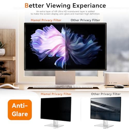 [2 Pack] 24 Inch Computer Privacy Screen for 16:9 Aspect Ratio Widescreen Monitor, Eye Protection Anti Glare Blue Light Computer Monitor Privacy Filter, Removable Anti-Scratch 24in Protector Film