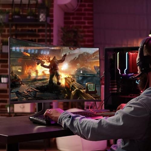 KOORUI 32 inch Curved Gaming Monitor - QHD (2560 x 1440) 2K Display, 170Hz 144Hz Monitor, 1500R Curvature, 1ms, HDR10, Adaptive Sync, Tilt Adjustable, DisplayPort HDMI, Black - 32E6QC
