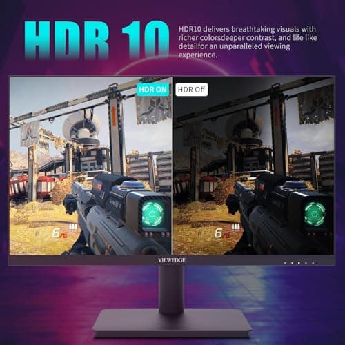 24 Inch Gaming Monitor with 165hz/144hz, IPS 1ms, FHD 1080p and HDR 10 | PC Computer Monitor with 105% sRGB, Bluelight Filter, 2 HDMI & 1 DP Port, Support Freesync and Wall Mounted