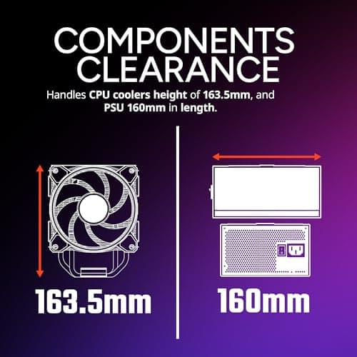 Cooler Master Elite 301 Lite Micro-ATX High Airflow Minimalist PC Case, 365mm GPU Max, Compatible RTX 5080|RX 7090 XT, 280mm AIO Max, Type C, Tempered Glass, 120mm PWM Fan, Intakes Grill