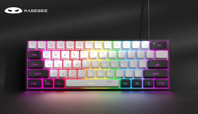 MageGee Mini 60% Gaming Keyboard, RGB Backlit 61 Key Ultra-Compact Keyboard, TS91 Ergonomic Waterproof Mechanical Feeling Office Computer Keyboards for PC, MAC, PS4, Xbox ONE Gamer(Black)