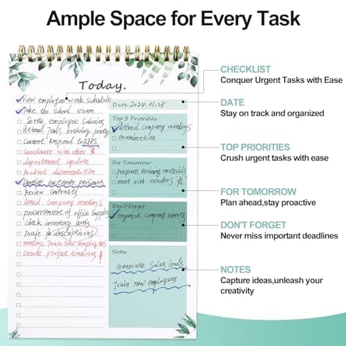 To Do List notepad - To Do List Notebook for Work with 52 Sheets, Undated Daily Planner Perfect for Daily Tasks and Goal Setting, To Do List Notepad Suitable for Office, Desk, Classroom,