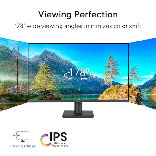 ASUS 24” 1080P Eye Care Monitor (VA249QG) - IPS, Full HD, 99% sRGB, Frameless, 120Hz, Adaptive-Sync, 1ms, Speakers, HDMI, DisplayPort, VGA, Low Blue Light, Flicker Free, Wall Mountable, 3 yr Warranty