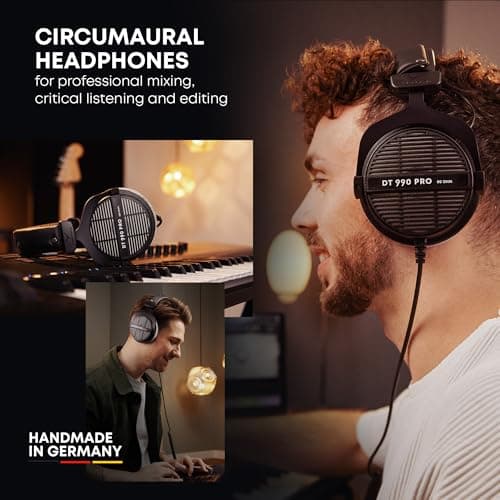 beyerdynamic DT 990 Pro 250 ohm Over-Ear Studio Headphones For Mixing, Mastering, and Editing