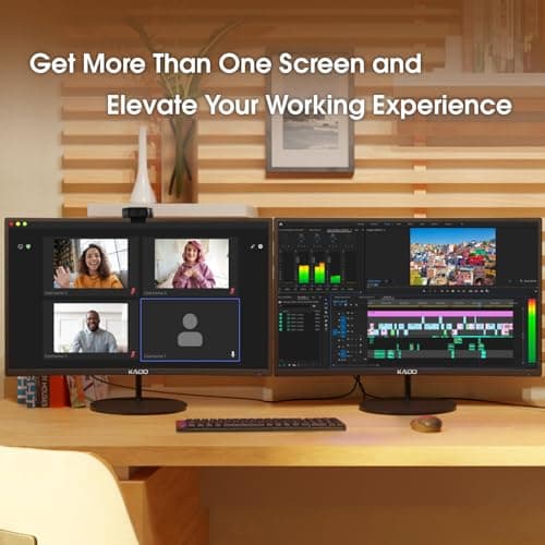 Kado Dual Monitor Setup - 2-Pack 24" Curved 1500R 1920x1080 Computer Monitor 75Hz VESA Mount HDMI Office Gaming Built-in Speakers (C24 Dual Series)