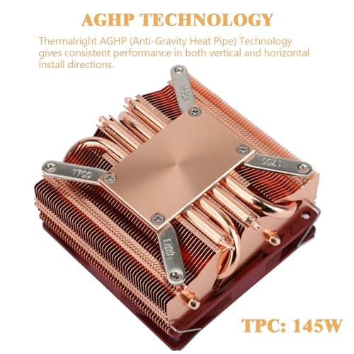 Thermalright AXP90-X53 Full Cooper Low Profile CPU Cooler ITX,with 92mm TL-9015R Slim PWM Fan ITX CPU Cooler,AGHP Technology,53mm Height,for AMD AM4 AM5/Intel 1700/1150/1151/1200/1851(AXP90 X53 Full)