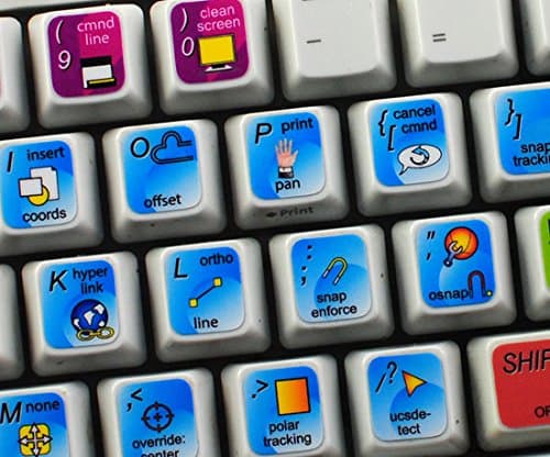 NEW AUTODESK AUTOCAD KEYBOARD DECALS FOR DESKTOP, LAPTOP AND NOTEBOOK