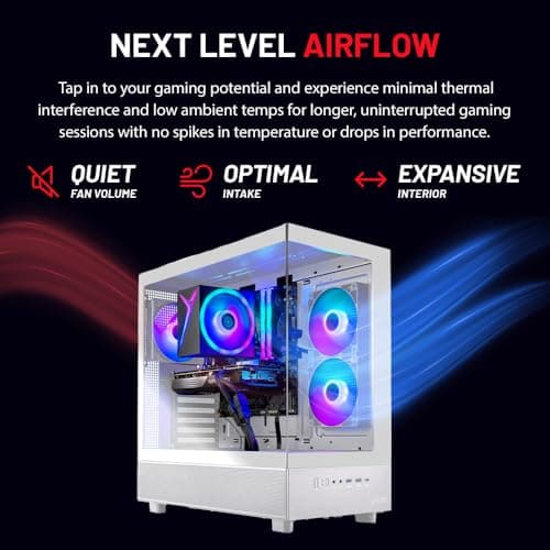 Skytech Azure Gaming PC Desktop, Ryzen 5 7600 3.8 GHz (5.1GHz Turbo), NVIDIA RTX 5060 8GB, 1TB NVMe SSD, 16GB DDR5 RAM 5200, 650W Gold PSU, Wi-Fi, Win 11