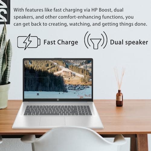 HP 2025 Essential Laptop, 17.3" FHD, Intel Core 7 150U (Beats I7 1335U), 32GB RAM, 1TB SSD, Fingerprint Reader, Backlit Keyboard, Wi-Fi 6, Win 11 Home, Blue, Bundle with ADATA 512 External SSD