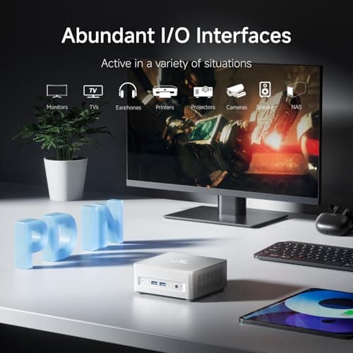 MINISFORUM Mini PC UM870 Slim,AMD Ryzen 7 8745H(8C/16T, Up to 5.0GHz),AMD Radeont 780M Mini Computer,32GB DDR5 RAM & 1TB PCIe 4.0 SSD,Support 8K@60Hz HDMI 2.1/USB4 Output, WIFI6E/BT5.3/Auto Power On