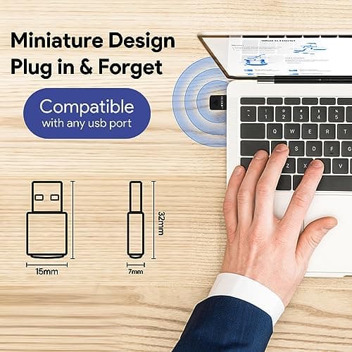 EDUP USB Bluetooth WiFi Adapter for PC, USB Bluetooth 4.0 Adapter, Wireless Nano USB Network Adapter 2.4Ghz 150Mbps, Only Compatible with Windows 11/10/7/8/8.1 -Black