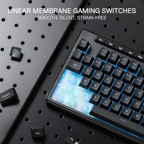 Redragon K516 Shiva TKL Wired RGB Membrane Gaming Keyboard, 87 Keys Mechanical-Feel Keyboard w/Smooth Linear Switch, On-Board Macro & Dedicated Multimedia Keys, 16.8M RGB Backlit, Software Supported