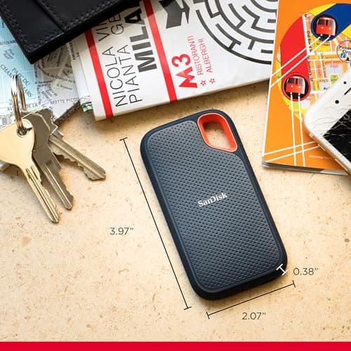 SanDisk 8TB Extreme Portable SSD - Up to 1050MB/s, USB-C, USB 3.2 Gen 2, IP65 Water and Dust Resistance, Updated Firmware - External Solid State Drive - SDSSDE61-8T00-G25
