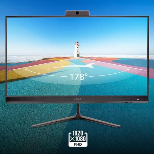 acer Aspire C24 AIO Desktop | 23.8" Full HD IPS 120Hz Display | Intel Core i3-1305U | Intel UHD Graphics | 8GB DDR4 | 512GB PCIe SSD | Wi-Fi 6 | USB Keyboard & Mouse | C24-2YE13U3UNL-UR11