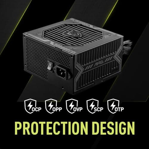 MSI MAG A650BE Gaming Power Supply - 80 Plus Bronze Certified 650W - Semi-Modular - Low Noise ATX PSU