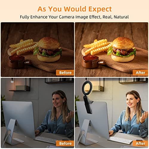 Ring Light for Computer Laptop,Video Conference Lighting kit for Zoom Meetings,5" Small Led Selfie Light Portable Ring Light with Stand,Cell Phone Holder Desktop Ring Light for Skype Call (2Packs)