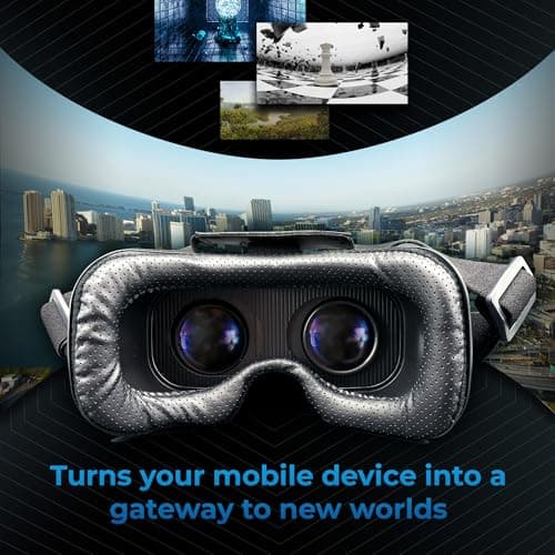 VR Headset for Phone - Optimized for VR Content - for iPhone, Android & Windows - Fits 5.5"-7.2" Devices - Glasses-Friendly - 40mm HD Resin Aspherical Lens - Adjustable IPD & Fixed Focus