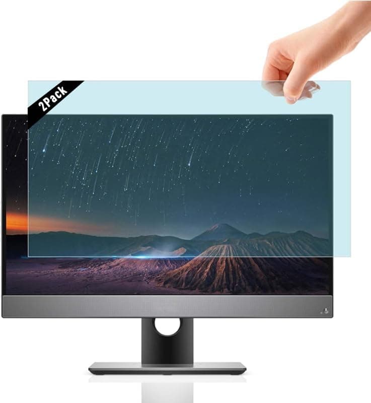 [2 Pack] 24 inch Removable Anti-Glare Blue Light Screen Protector for 16:9 Computer Monitor Display– Anti-Glare, Anti-Scratch, PC Anti-UV Eye Protection Filter Film