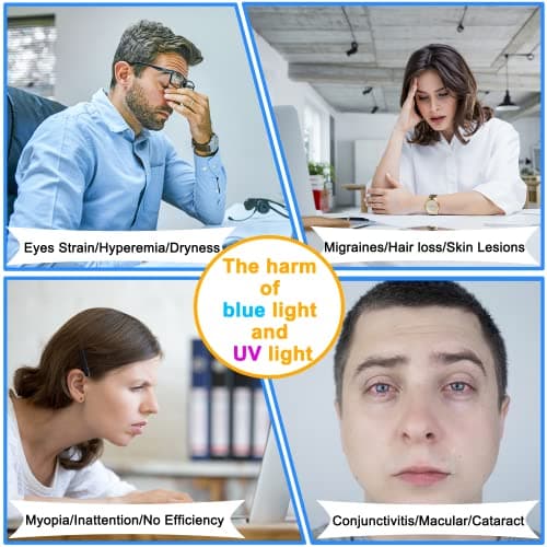 ZYY 2 Pack 23-24 Inch Computer Screen Blue Light Blocker for Diagonal 23,23.6,23.8,24 Inch Monitor, UV Blocking Filter(21 1/4x13 3/8) for Eye Strain,Hanging Anti Blue Light Screen Protector