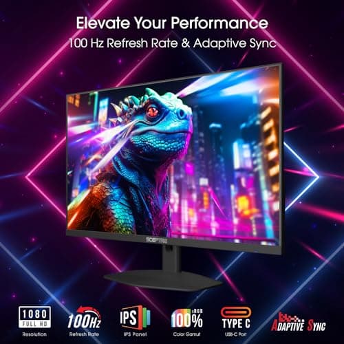 Sceptre 27-inch IPS Eye Care Monitor 100Hz DisplayPort HDMI and USB-C 100% sRGB Build-in Speakers, Machine Black 2024 (E275W-FP100T)