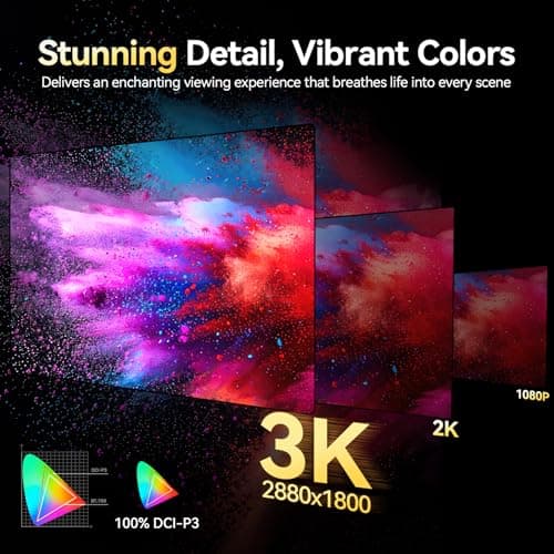 UPERFECT OLED Portable Monitor 16", 3K 2880x1800 | 120Hz | 0.1ms Portable Gaming Monitor, 500 Nits |100% DCI-P3 | 100000:1 Contrast | Ultra-Slim Design for Laptop Mini PC Phone Game Consoles
