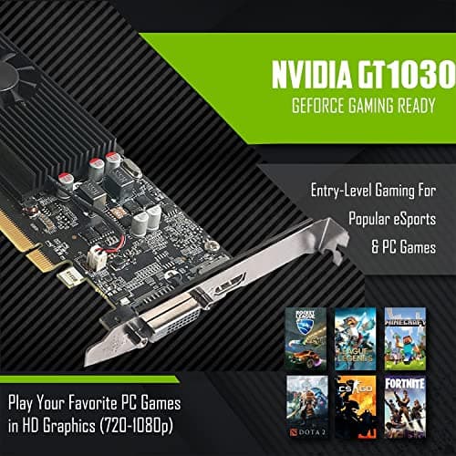 Lenovo Desktop PC Gaming Bundle - Intel Core i7, 16GB RAM, 512GB SSD, 24-inch Curved Monitor, GT 1030 2GB, RGB Speaker, RGB Keyboard Mouse, WiFi, Win 10 Pro (Renewed)