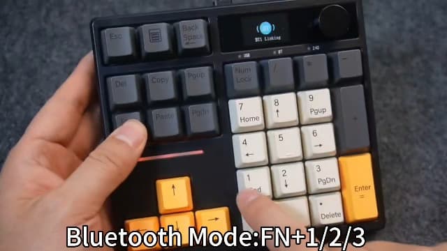 BOYI TD31Pro Mechanical Number Pad,Bluetooth5.0/2.4G/Type-C Wireless Numeric Keypad,RGB HotSwap Numpad with Screen&Knob,PBT Keycaps Rechargeable Gasket Number keypad for PC Laptop Desktop(Black-Grey)