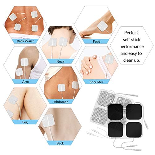 TENS Unit Pads 2"X2" 48 Pcs Replacement Pads Electrode Patches for Electrotherapy