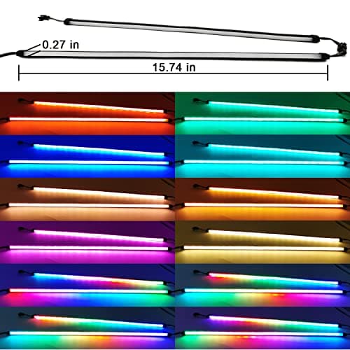 airgoo Addressable RGB PC LED Strip, AG-NEON-LS1 Diffused Silicon Rubber Tube Neon Strip, for 5V 3-pin argb Header or AG-DRGB16 SignalRGB Controller(Not Included), Come with Magnetic Brackets