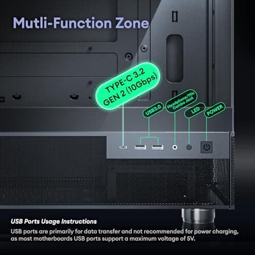 Aqua 3, Micro ATX Case, MATX PC Case with 3 X 120mm 3-Pin ARGB Fan Pre-Installed, Panoramic View Tempered Glass Front & Side Panel, with Type C Port, Black