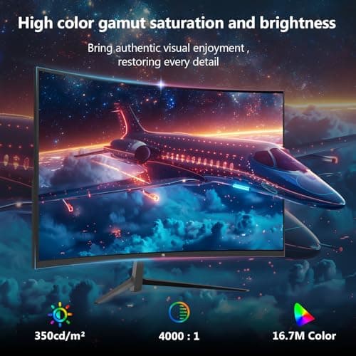 Z-Edge 27 inch Curved Gaming Monitor, FHD 1080P 280Hz Curved 1500R Computer Monitor, Ultra-Fast MPRT 1ms Monitor, 350nits, 16.7M Colors, 4000:1 Contrast, UG27P 2X DP 1.2 Ports and 2X HDMI 2.0 Ports