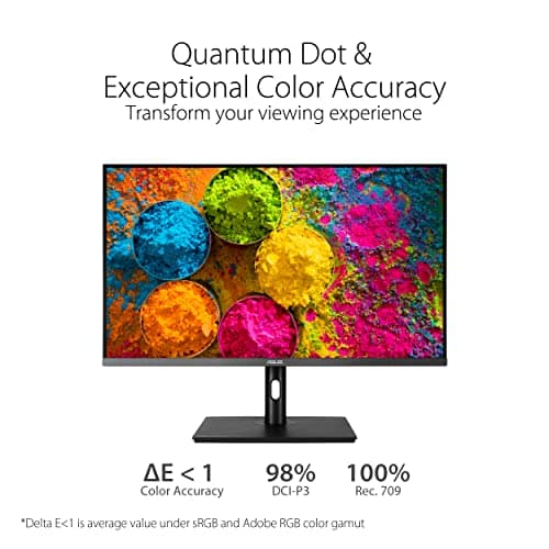 ASUS ProArt Display 32” 4K HDR Computer Monitor (PA32UCR-K) - IPS, 1000nits, ΔE < 1, 98% DCI-P3, 99.5% Adobe RGB, USB-C, HDMI, X-rite i1 Calibrator, Compatible with Laptop & Mac Monitor,BLACK