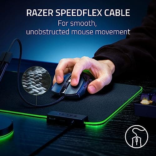 Razer Cobra Gaming Mouse: 58g, Gen-3 Optical Switches, Chroma RGB Lighting, 8500 DPI Sensor, PTFE Feet, Speedflex Cable - Black