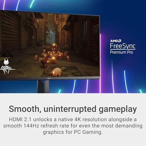 Dell G3223Q Gaming Monitor - 32-Inch 4K Ultra UHD (3840x2160), 144Hz 1Ms Display, AMD FreeSync+NVIDIA G-SYNC Compatible, Height/Swivel/Tilt Adjustability, 3Yr Advanced Exchange - Black