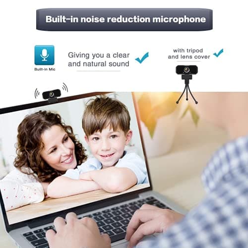 Webcam 1080p HD Computer Switch 2 Camera - Microphone Laptop USB PC Webcam with Tripod Stand, 110 Degree Live Streaming Widescreen Recording Pro Video Web Camera for Calling, Conferencing