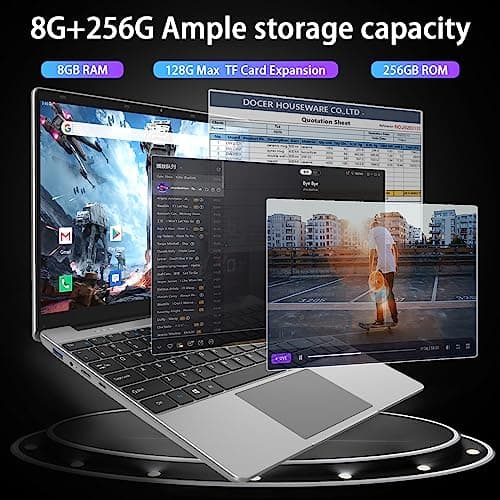 ANTEMPER 14.1 Inch Windows 11 Laptop Computer, 256GB SSD 8GB RAM, Intel Celeron N4020C(up to 2.8GHz), Full HD 1920x1080 Laptops, Mini HDMI, USB3.0, Webcam, TF Card, Type-c, 5000mAh Battery, Gray