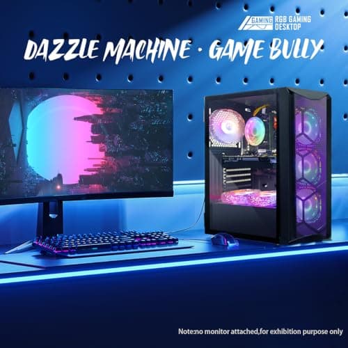 STGAubron Gaming PC Computer Desktop, Intel Core i7 8th Gen up to 4.1G, GeForce RTX 3050 6G, 16G DDR4, 512G SSD, WiFi 6, BT 5.2, RGB Fan x6, Windows 11 Home