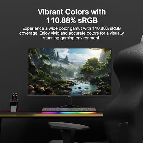 Pixio PX248 Prime V2 Black 24 inch 180Hz Refresh Rate FHD 1080p Resolution Fast-IPS Panel 1ms GTG Response Time Adaptive Sync LED Built-in Speakers Tilting Stand Gaming Monitor