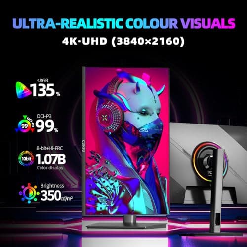 27 Inch 4K 144Hz Gaming Monitor, UHD 3840x2160 Fast IPS Panel PC Monitor, 135% sRGB, Freesync & G-sync, Support PS5 120Hz VRR, HDMI 2.1,DP 1.4, Height/Vertical Adjustment, Built-in Speaker