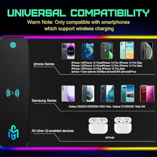 GIM Wireless Charging RGB Gaming Mouse Pad 15W, LED Mouse Mat 800x300x4MM, 10 Light Modes Extra Large Mousepad Non-Slip Rubber Base Computer Keyboard Mat for Gaming, MacBook, PC, Laptop, Desk